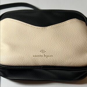 Nanette Lepore Black and Cream Crossbody Bag